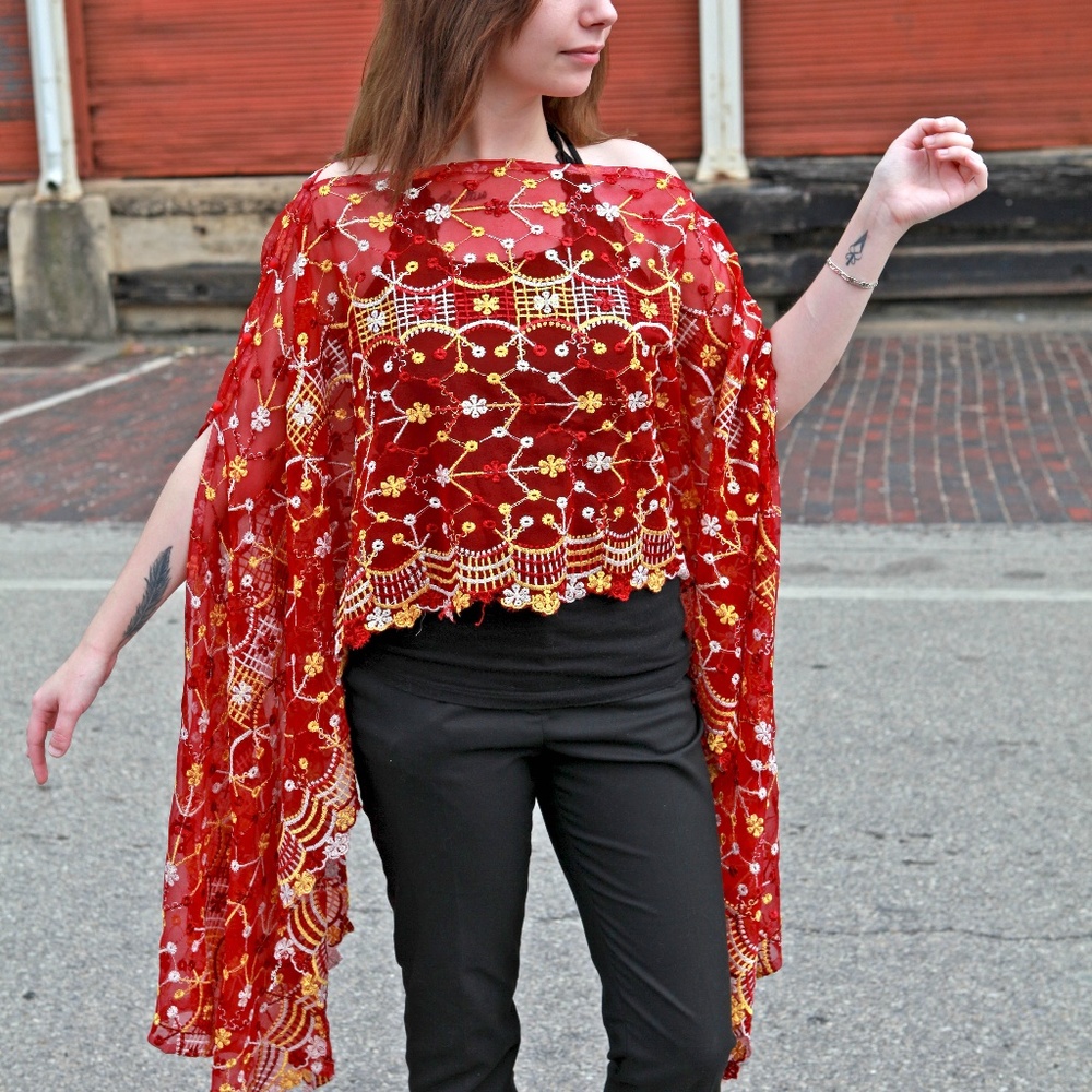 Exclusive, embroidered, elaborate Indian wrap!
